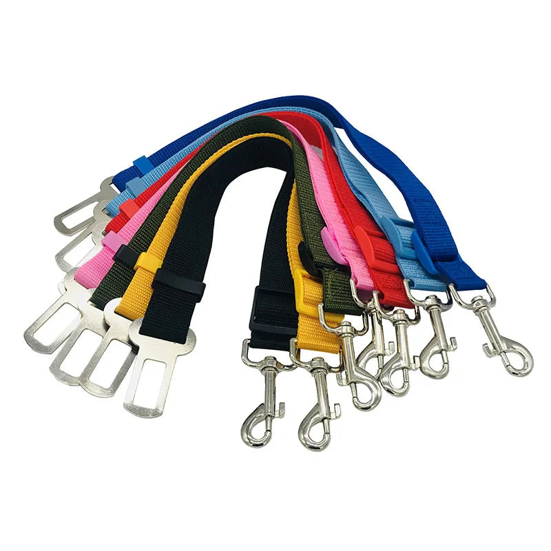 Adjustable Pet Cat Dog Car Seat Belt Pet Seat Vehicle Dog Harness Lead Clip Safety Lever Traction Dog Collars Dog Accessoires